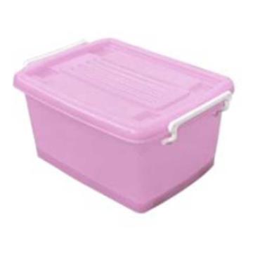 英达斯贝克 粉色带盖整理箱,外尺寸:415×300×215mm,20L,带轮子，4# 售卖规格：1个
