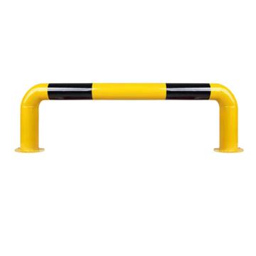 冰禹 BYll-721系列钢管防护栏角铁挡车器，长2m 高100mm，管径76mm厚1.5mm，黄黑色 售卖规格：1个