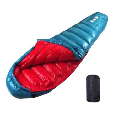 三极户外 木乃伊保暖露营睡袋，TP2989 1200g湖蓝色 鸭绒1200g 售卖规格：1条