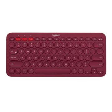 罗技/Logitech 无线蓝牙键盘，K380红色 办公女性便携超薄笔记本键盘 售卖规格：1个