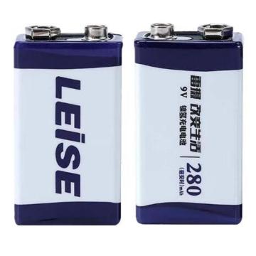 雷摄/LEISE 镍氢充电电池(二节装)，9V镍氢280mah*2 适用:万用表/玩具遥控器/烟感探测器（无充电器） 售卖规格：2节/盒