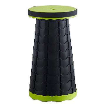 三极户外 便携折叠伸缩凳，TP8866 绿色盖黑环 聚丙烯（PP塑料）材质 售卖规格：1个