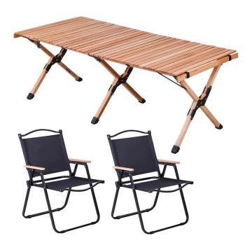 三极户外 户外露营便携桌椅，TP8872 一桌两椅黑钢管大号椅子黑色 售卖规格：1套