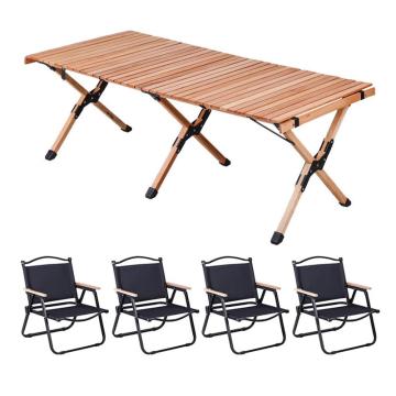 三极户外 户外露营便携桌椅，TP8872 一桌四椅黑钢管中号椅子黑色 售卖规格：1套