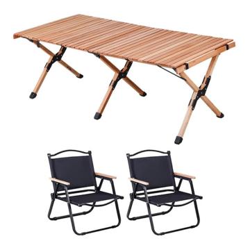 三极户外 户外露营便携桌椅，TP8872 一桌两椅黑钢管中号椅子黑色 售卖规格：1套