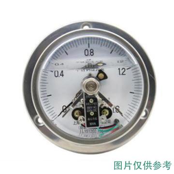 上仪 耐震电接点压力表，YNXC-153BFZ全不锈钢材质,轴向前带边,Φ150 -0.1~0.15MPa,M20*1.5,硅油 售卖规格：1个