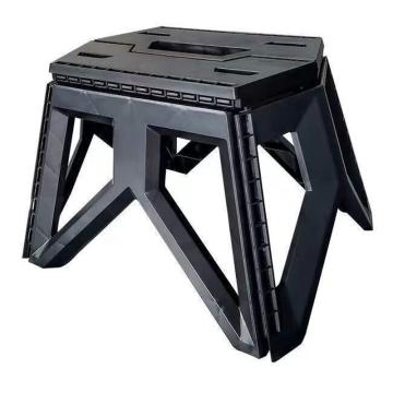 三极户外 加厚塑料折叠凳子马扎，TP8838 黑色 34*28*24cm 售卖规格：1个
