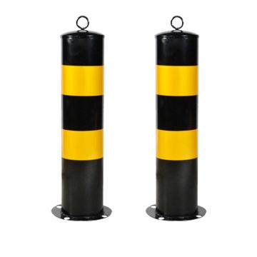 聚远 钢管警示柱，黄黑固定底直径16cm×高50cm×顶直径11cm壁厚0.06cm，不含膨胀螺栓 售卖规格：1个