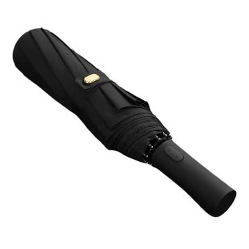 三极户外 全自动十骨双层三折黑胶遮阳伞，TP7036 黑胶商务黑 售卖规格：1把