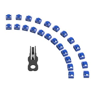 海乐 网络接口封堵器 网口安全锁 RJ45端口锁可拆卸 蓝色24个，HT-FDD 售卖规格：1包