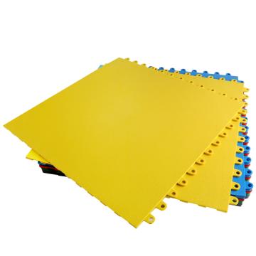 盛仕/SIGCESS 方块地垫，60X60CM厚度6.5MM；暗扣式 皮革纹 黄色 售卖规格：1块