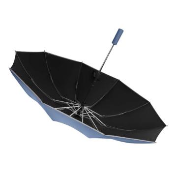 三极户外 10骨全自动反向伞，TP7399 黑胶布+反光条雾霾蓝 售卖规格：1把