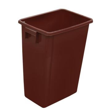 英达斯贝克 塑料加厚翻盖摇盖垃圾筒垃圾桶，60L弹盖无盖咖 450*310*750mm 售卖规格：1个