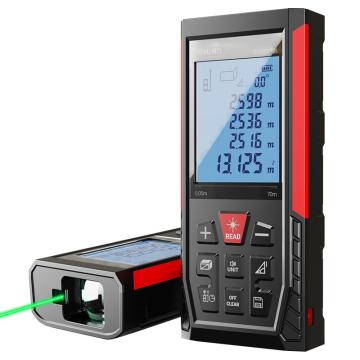 得力 激光测距仪绿光语音锂电(红)，DL331070L,70m 售卖规格：1台