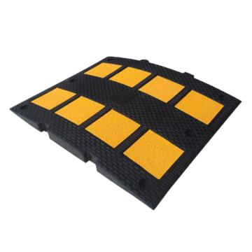 海斯迪克 橡胶减速带坡道减速板，gnjz-1084，双黄减速板50*60*3cm 售卖规格：1个