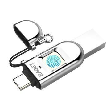 忆捷 固态U盘，HF-C01-32G Type-C USB3.1双接口指纹加密手机电脑多用 售卖规格：1个