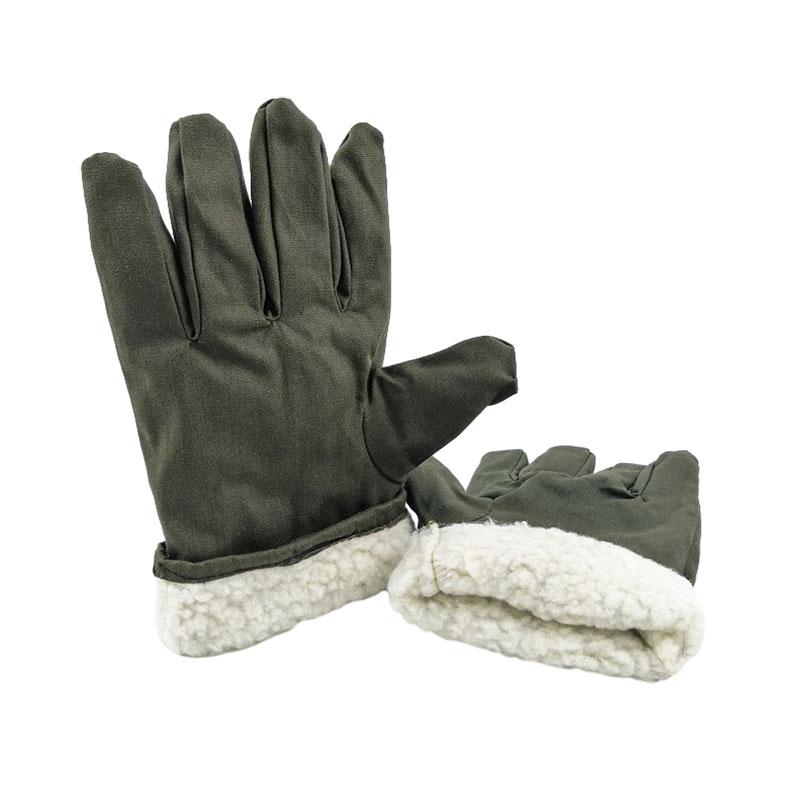 安赛瑞 五指加绒手套，25579 军绿色，均码，，78式老式加厚手套，冬季防寒保暖棉手套 售卖规格：1双