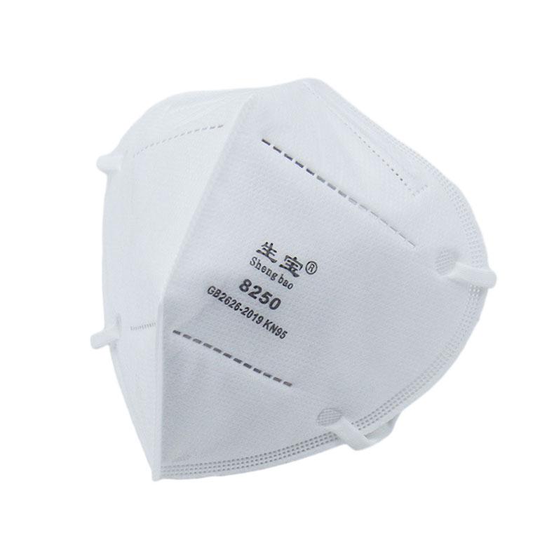 生宝 KN95防尘口罩，8250 白色折叠耳带式，独立包装 售卖规格：40只/盒