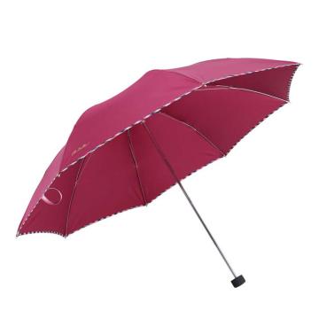 天堂 晴雨伞藏青折叠加大雨伞拒水一甩干商务伞，307E酱红 57cm*8k 售卖规格：1把