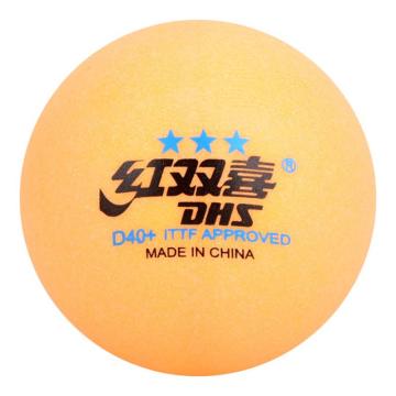红双喜 乒乓球赛顶黄色三星，DC40AYO 40mm++（10只装） 售卖规格：1盒