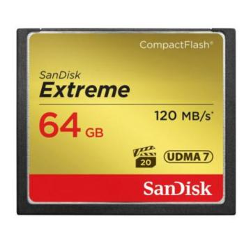 闪迪/SanDisk CF卡，CFXSB/64G 至尊极速CompactFlash 800X 读速120MB/s 售卖规格：1片