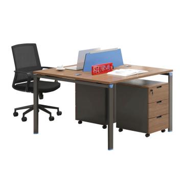 红心 两人位屏风工位，JHXPF32 钢制脚职员桌含规定柜 1200*1200*750mm 胡桃色 售卖规格：1张