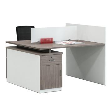 红心 两人位组合办公桌，JHXPF119 隔断板式办公桌 1200*1200*1050mm 北欧柚木色 售卖规格：1张