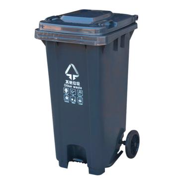 Raxwell 脚踏式移动分类垃圾桶，RJRA2427 灰色 100L  (其他垃圾)可挂车 售卖规格：1个