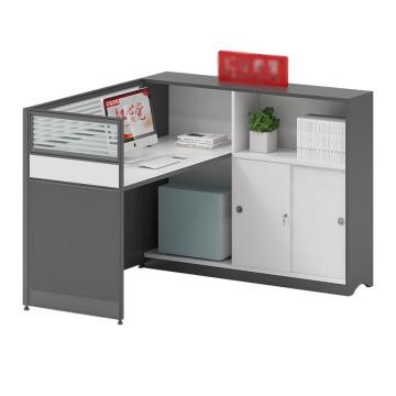 红心 单人位屏风工位，hxjj-238 板式职员桌含一体侧柜 1500*1400*1100mm 铁灰+白色 售卖规格：1张