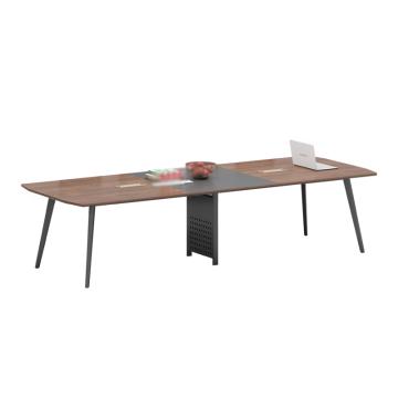 红心 会议桌长条桌，HXLX20 钢制脚板式会客长桌 3200*1200*750mm 胡桃色 售卖规格：1张