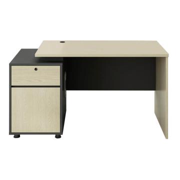 红心 职员办公桌，HXJJ-130 板式职员桌 1400*600*750mm 木色+铁灰 售卖规格：1张