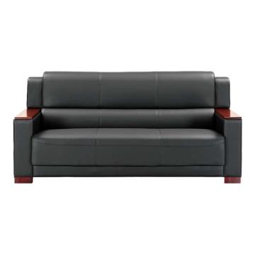 中芯 木质西皮沙发，QLZX74 西皮会客沙发黑色三人位 1970*850*930mm 黑色 售卖规格：1张