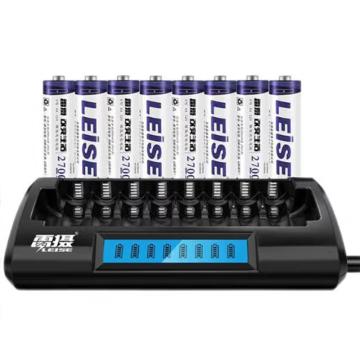 雷摄/LEISE 电池充电器套装，LS-C818A（套装1） （8节5号2700毫安电池+8槽液晶充电器）适用:麦克风/玩具 售卖规格：1套