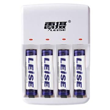 雷摄/LEISE 电池充电器套装，LS-807 (配4节7号1150毫安充电电池+4槽智能快速充电器）适用:鼠标/玩具 售卖规格：1套