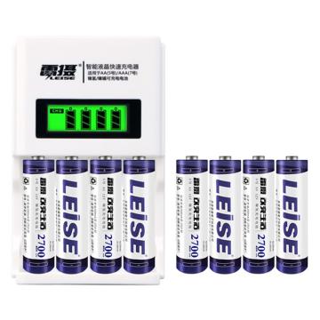 雷摄/LEISE 电池充电器套装，LS-915A (8节5号2700毫安电池+4槽液晶充电器）适用:麦克风/玩具 售卖规格：1套