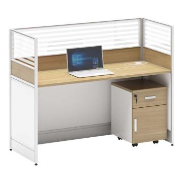 中芯 板式办公桌含活动柜，ZXLH-130 单人位屏风卡座职员办公桌 1400*700*1100mm 白色 售卖规格：1张