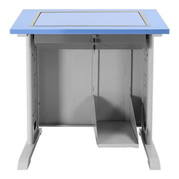 中芯 翻转电脑桌，ZXDNZ-16 单人位翻转桌钢制嵌入式电脑桌 800*600*750mm 蓝色 售卖规格：1张