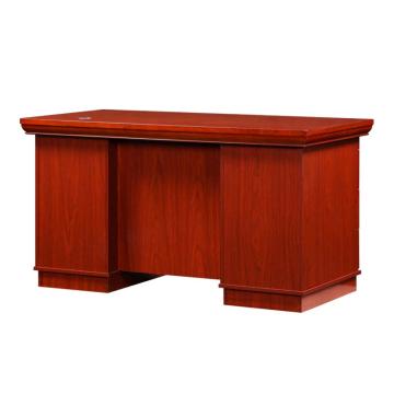 中芯 油漆木贴皮班台，QLZX90 办公桌单人中式木贴皮班台 1400*700*760mm 红棕色 售卖规格：1张