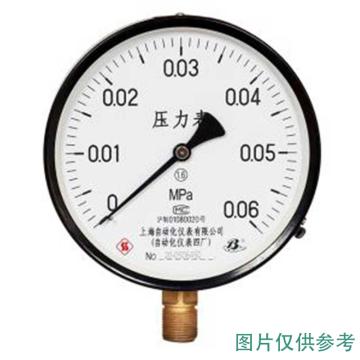 上自仪 普通压力表，Y-2500-1.6MPa/G1/2/1.6级/铁+铜 径向不带边 售卖规格：1个