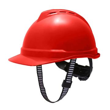 梅思安/MSA V-Gard PE豪华型安全帽，10172515 红色，超爱戴帽衬，D型下颏带 售卖规格：1顶