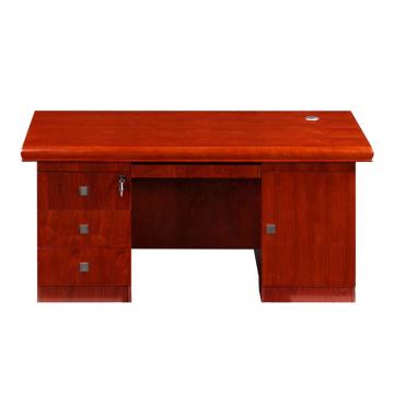 中芯 油漆木贴皮班台，QLZX97 1.6米中班台油漆木贴皮办公桌 1600*800*760mm 红棕色 售卖规格：1张