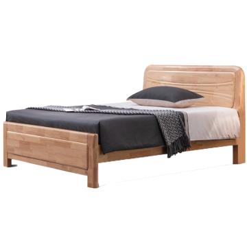 红心 宿舍卧室双人实木床，HXSMCX-49 1.5米橡胶木新中式木质单床 2160*1500*1060mm 原木色 售卖规格：1张