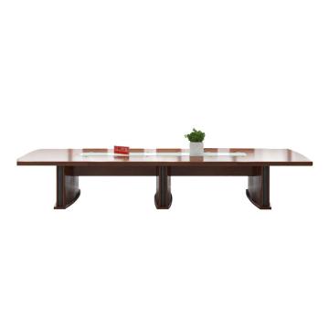 红心 实木贴皮会议桌会客桌，HXHYQ33 3.8米大型办公桌洽谈桌 3800*1600*760mm 红棕色 售卖规格：1张