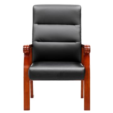 中芯 木质脚西皮班前椅，QLZX124 老板椅会议洽谈椅 625*720*1020mm 黑色 售卖规格：1张