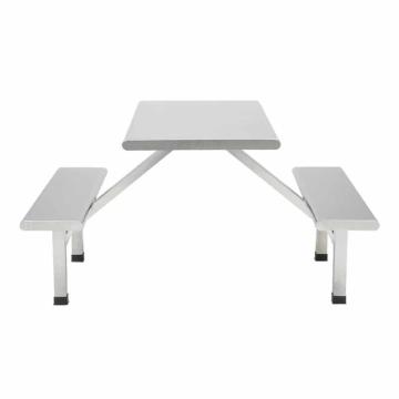 中芯 四人位餐桌，QLZX80 4人不锈钢连体餐桌 1400*1200*730mm 银色 售卖规格：1套
