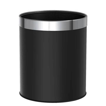科力邦 金属垃圾桶 圆形纸篓，KB1028 22.5*25cm黑色 售卖规格：1个