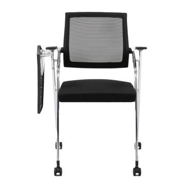 中芯 网布折叠椅，QLZX46 培训椅网布折叠椅带桌板带滑轮 660*600*930mm 黑色 售卖规格：1张
