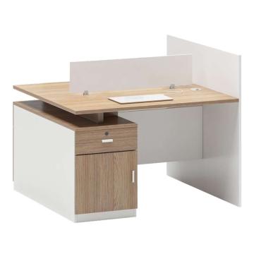 中芯 板式办公桌含固定柜，ZXLH-120 双人位办公桌钢架款员工桌 1200*1200*1050mm 白色 售卖规格：1张