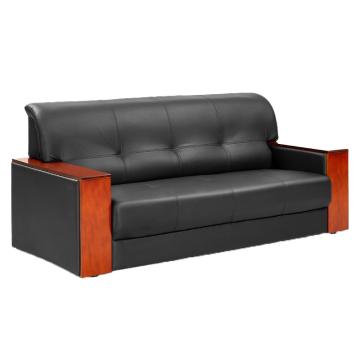 中芯 木质西皮沙发，QLZX72 西皮接待沙发黑色三人位 1950*880*860mm 黑色 售卖规格：1张