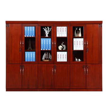 中芯 油漆木贴皮文件柜，QLZXZ-115 五门组合柜贴皮文件柜办公柜 2700*440*2000mm 红棕色 售卖规格：1个